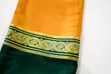 Pure Mysore Silk yellow color Saree With Green Gap Border - Silk Mark Certified