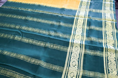 Pure Mysore Silk yellow color Saree With Green Border - Silk Mark Certified