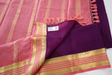 Pure Mysore Silk Purple color Saree With Pink Border - Silk Mark Certified