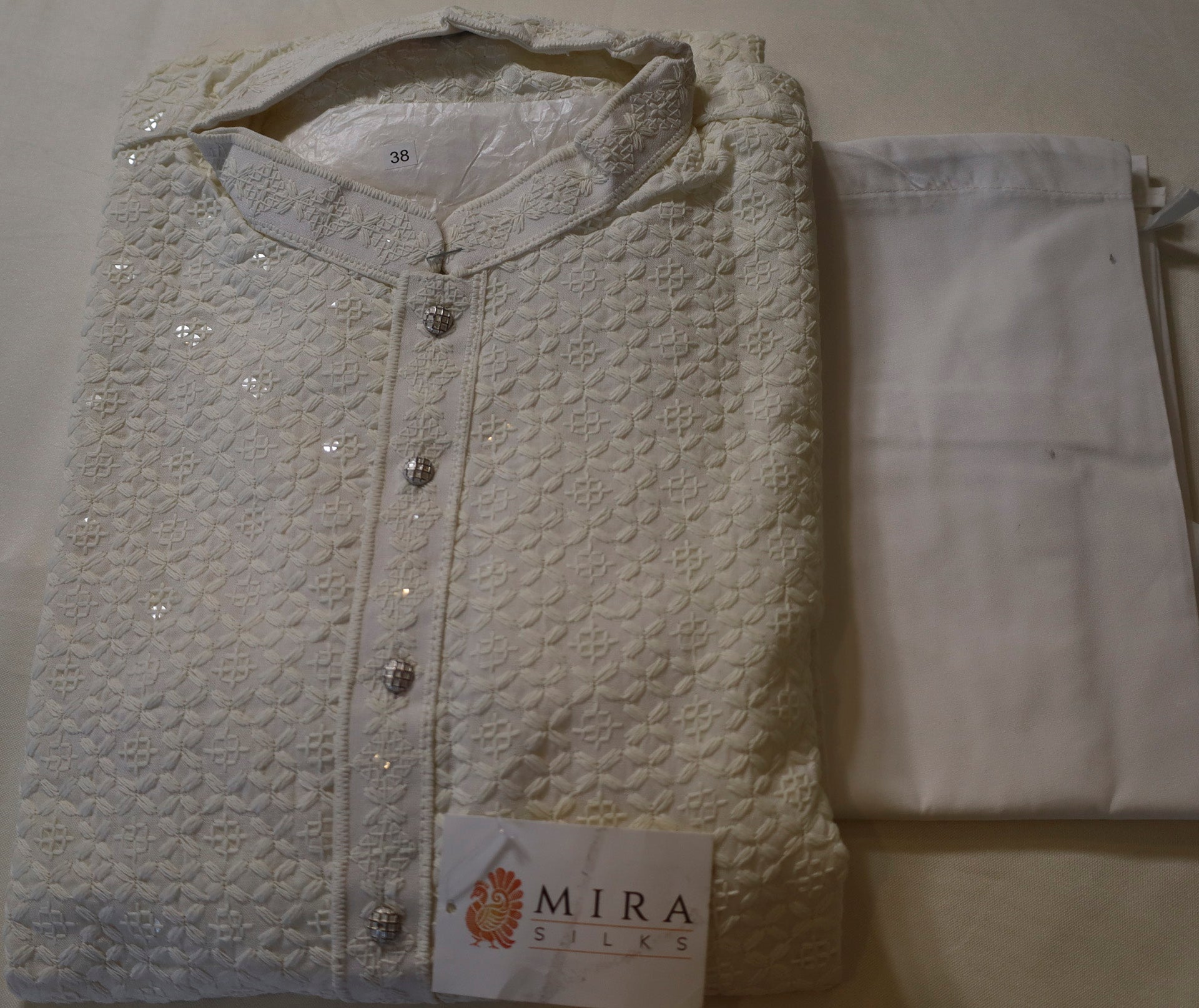 Beige Men's Kurta set