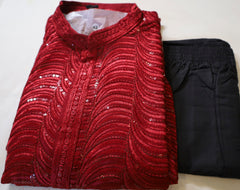 Maroon Red Men's Kurta set