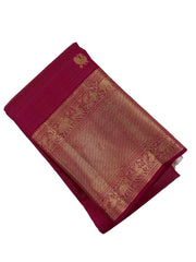 Paprika Red Vairaoosi Kanjivaram Saree with Peacock Motif Gold Pallu