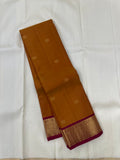Mustard yellow Saree with red border & Pallu