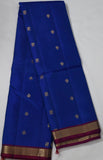 Royal Blue Kanjivaram Saree with  Purple and Golden Zari Border