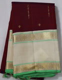 Maroon Kanjivaram Saree with Beige and Gold Border