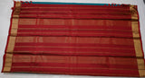 Peacock Green Kanjivaram Saree with Red and golden Zari Border