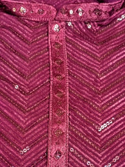 Lucknowi  Resham sequins -Red