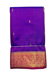 Indigo Kanjivaram Saree with Pink Border