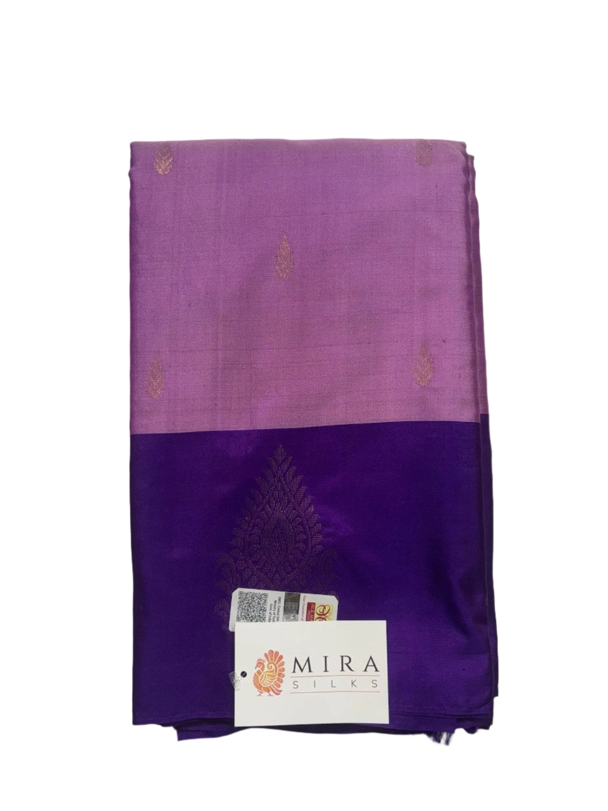 Lavender Kanjivaram Saree with Indigo Pallu