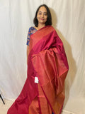 Magenta Pink Soft silk saree with Stitched work blouse - MIRASILKS Magenta Pink Soft silk saree with Stitched work blouse 