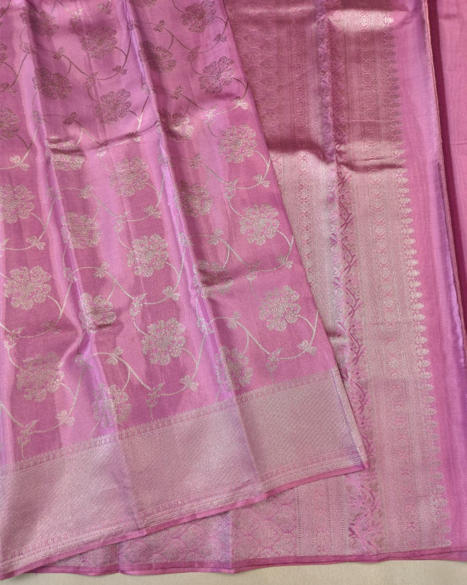Old Pink Kanjivaram Saree with Champagne Gold Pallu
