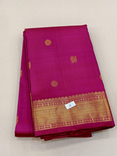 Blush Pink Kanjivaram Saree with Golden Zari Border
