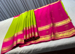 Apple green mysore silk