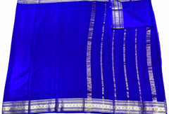 Royal  Blue Mysore Pure Silk Saree With Gold Zari Border