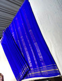 Royal Blue Mysore Pure Silk Saree With Gold Zari Border