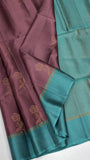 Hot Pink Soft Silk Saree with light purple border & pallu