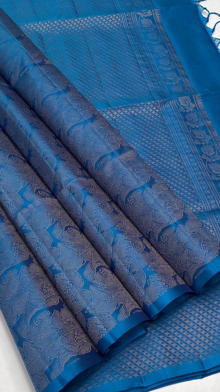 Blue  color Soft Silk Saree
