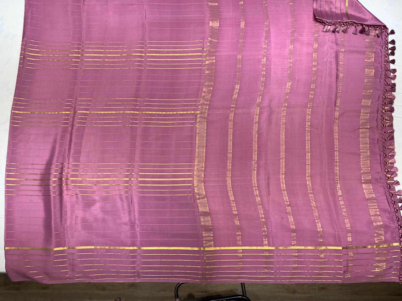 Pure Mysore Mauve Pink color Saree  - Silk Mark Certified