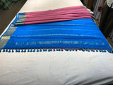 Pure Mysore Silk Flamingo Pink color Saree With Blue border - Silk Mark Certified