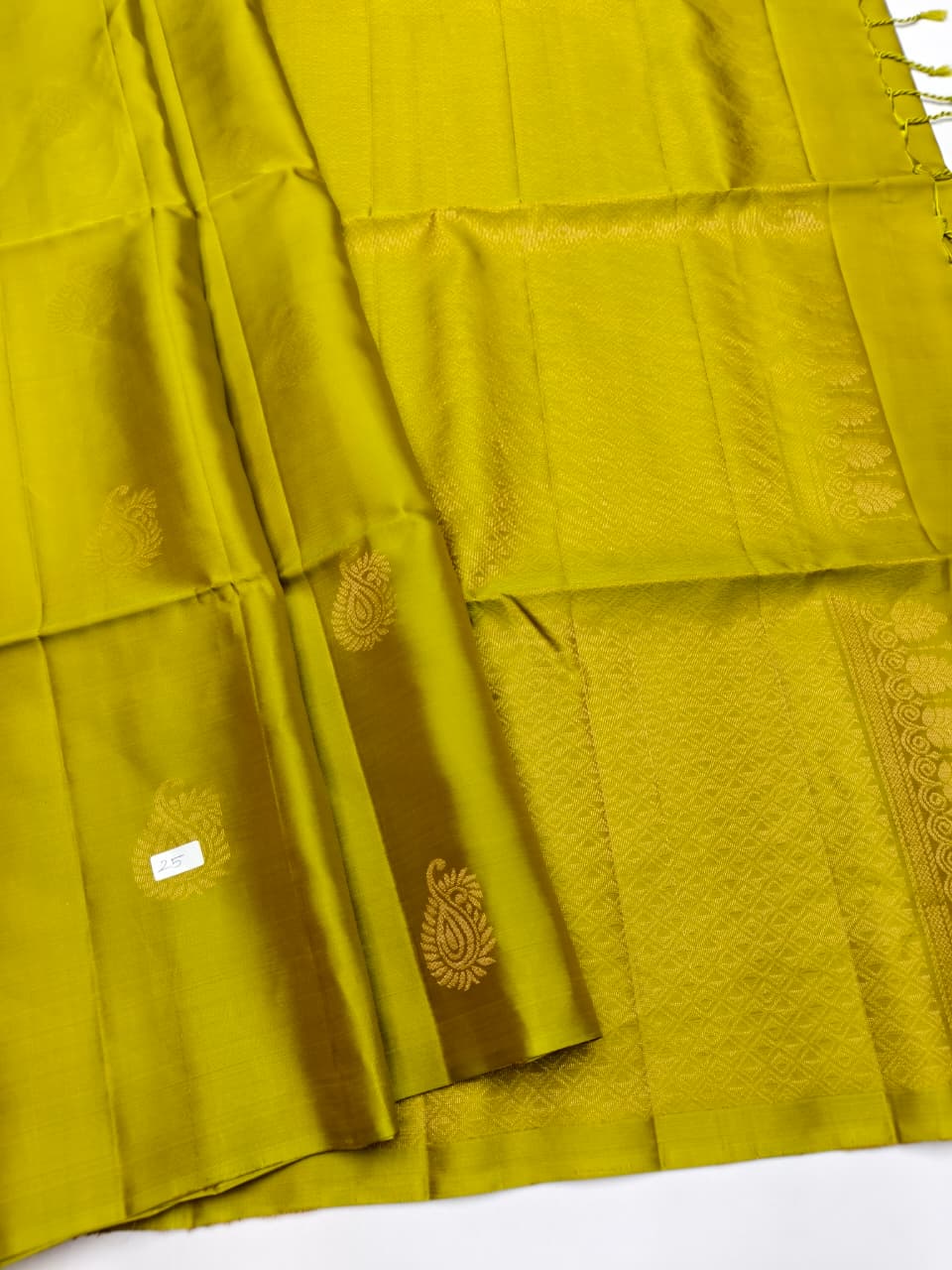 Moss Green color Soft Silk Saree