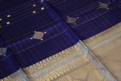 Persian Blue Soft Silk Saree With Grey Pallu 2