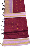Persian Plum Silk Cotton Saree with Rettai Pettu Border