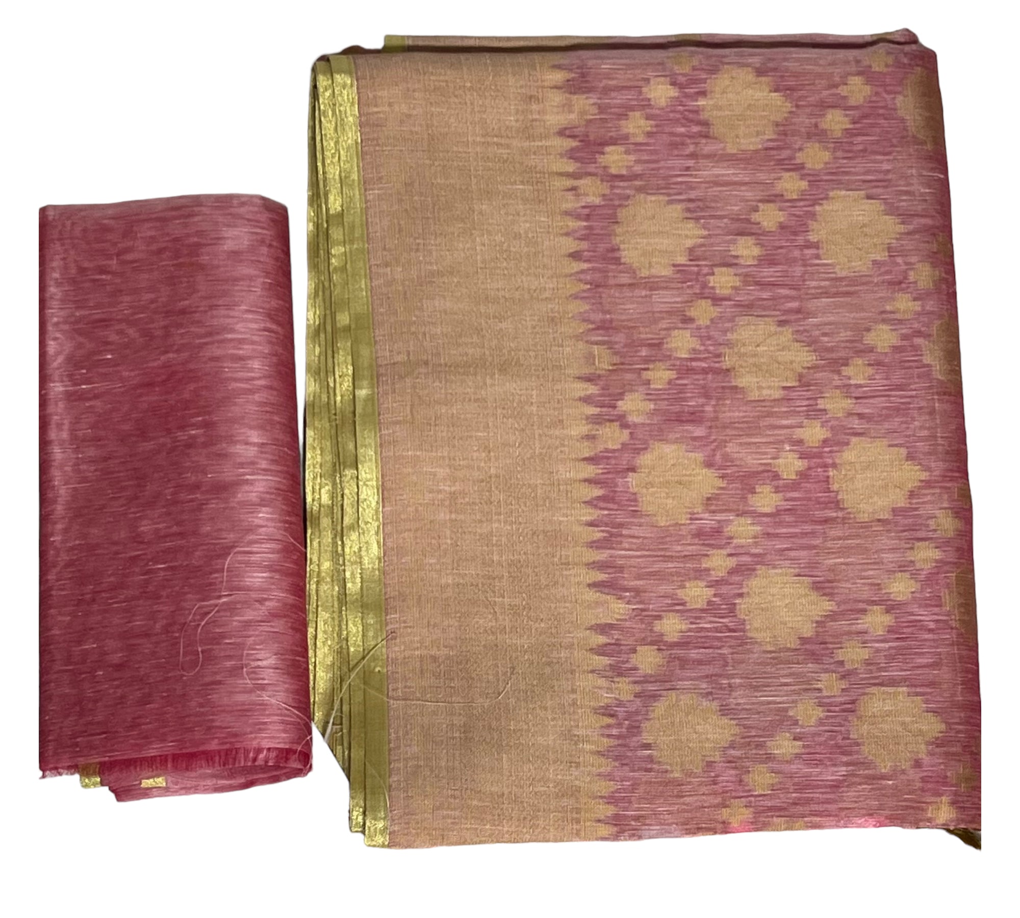 Baby pink banaras tissue kora saree