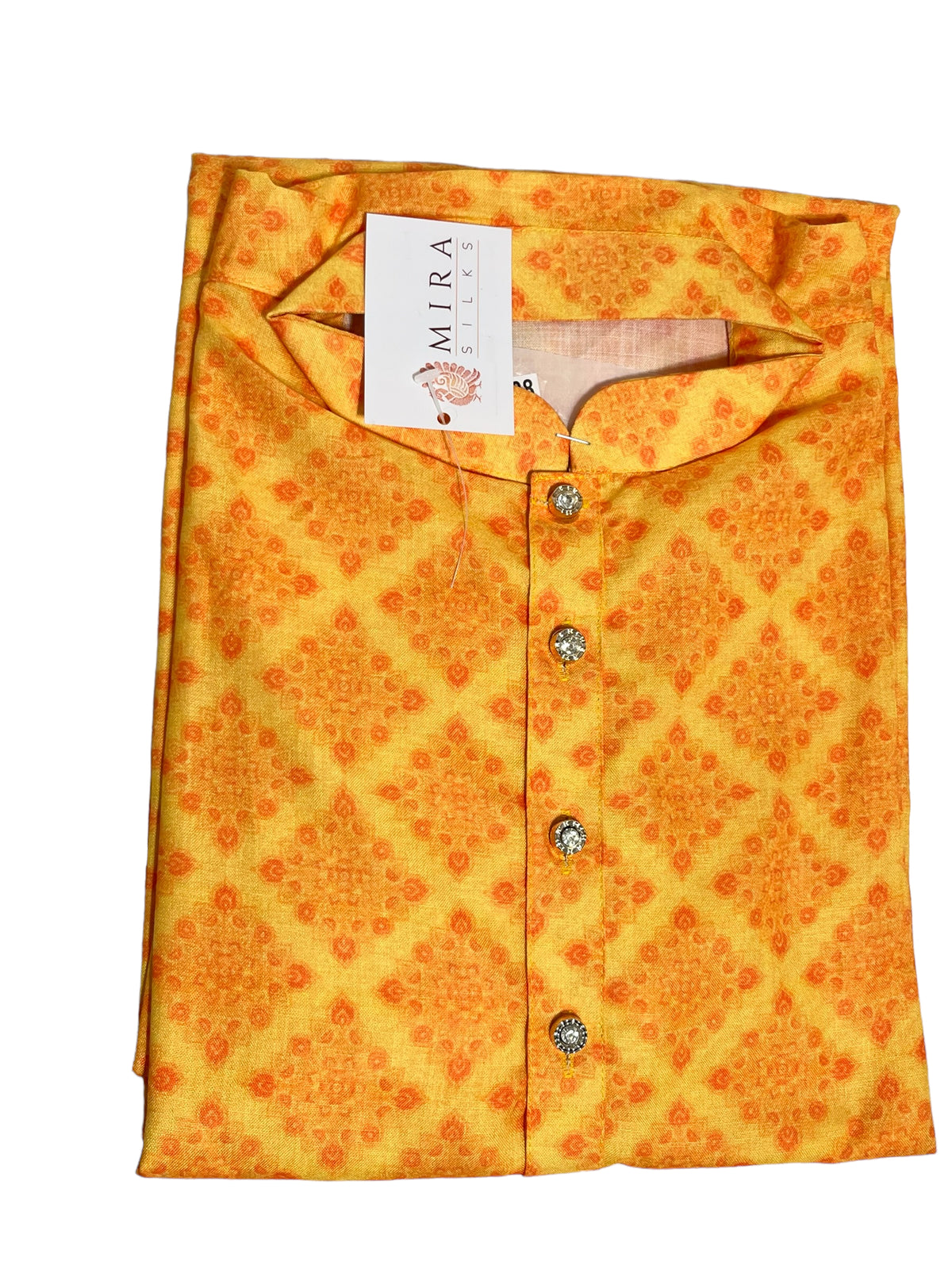 Yellow-orange mens kurta