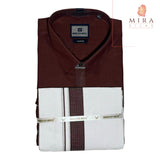 wine men's shirt and dhoti set - MIRASILKS wine men's shirt and dhoti set 