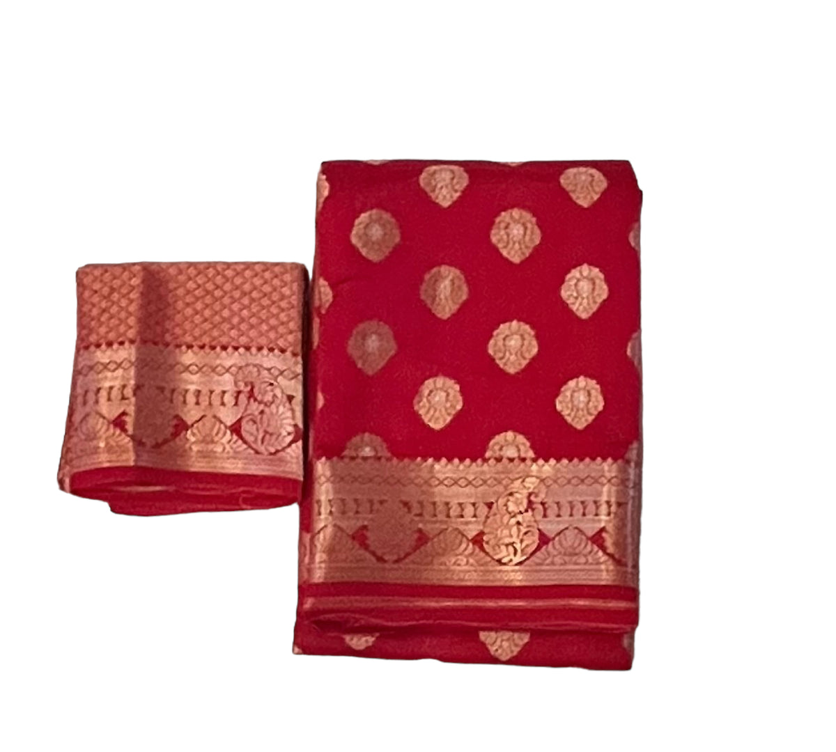 Red banaras Chiniya silk saree