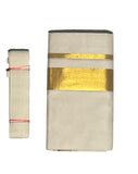 Men's off white Dhothi with belt - MIRASILKS Men's off white Dhothi with belt 