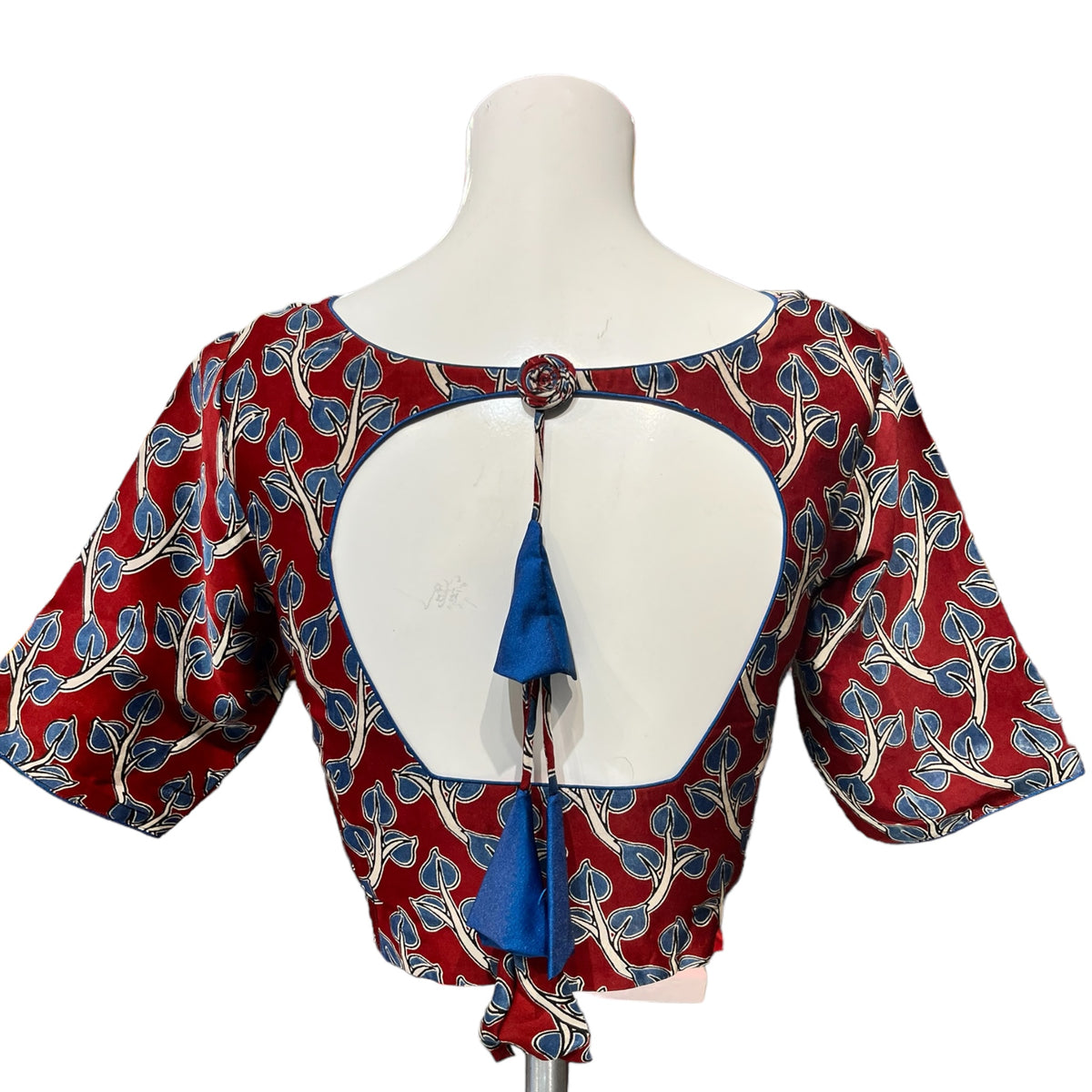 Brick Red modal silk saree with Ajrakh print - MIRASILKS Brick Red modal silk saree with Ajrakh print 