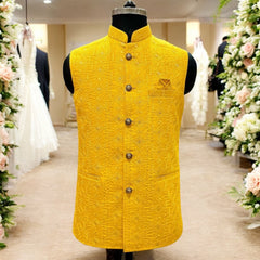 Indian Ethnic Men's Yellow Jacket