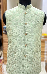 Indian Ethnic Men's Pistachio Green Jacket