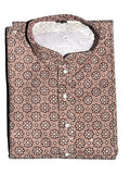 Lucknowi Mens Kurta -Dark brown patterns - MIRASILKS Lucknowi Mens Kurta -Dark brown patterns 