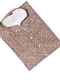 Lucknowi Mens Kurta -Dark brown patterns - MIRASILKS Lucknowi Mens Kurta -Dark brown patterns 