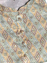 Lucknowi Mens Kurta -Geo pattern