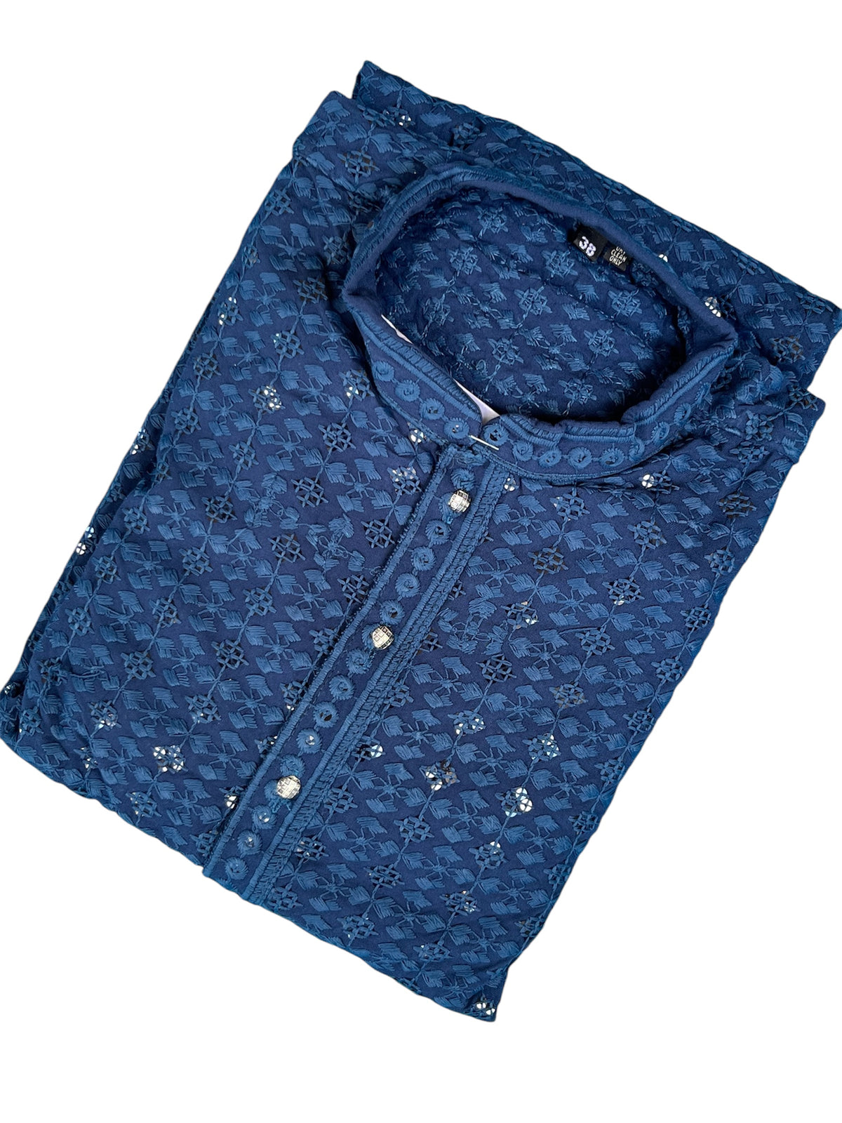 Lucknowi Chikankari kurta-blue