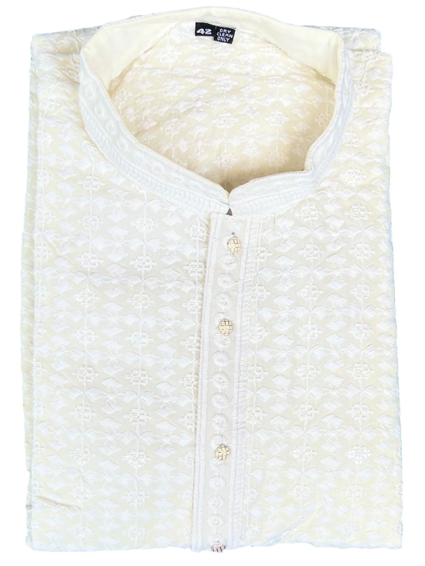 Lucknowi Chikankari kurta-white dhaga