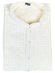 Lucknowi Chikankari kurta-white dhaga