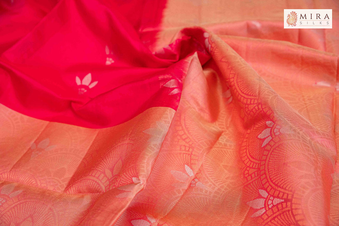 Pink and peach soft silk