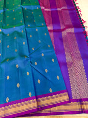 Purple Soft Silk Saree with Indigo Pallu
