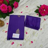 Blue Kanjivaram Saree with Golden Flower Butta design