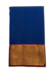 Royal Blue Kanjivaram Saree with Maroon Border