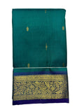 Sea Green Kanjivaram Saree with Electric Blue Border - MIRASILKS Sea Green Kanjivaram Saree with Electric Blue Border 