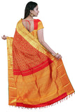 Paprika Red Kanjivaram Saree with Dark Green Border - MIRASILKS Paprika Red Kanjivaram Saree with Dark Green Border 