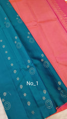 Terracota Soft Silk Saree with Peacock Blue Pallu