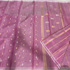 Turkish Rose Tissue Organza Saree