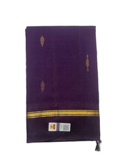 Violet Kanjivaram Saree with Simple Gold Border