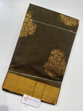 Cedar Brown floral silk cotton saree with Stitched Blouse - MIRASILKS Cedar Brown floral silk cotton saree with Stitched Blouse 
